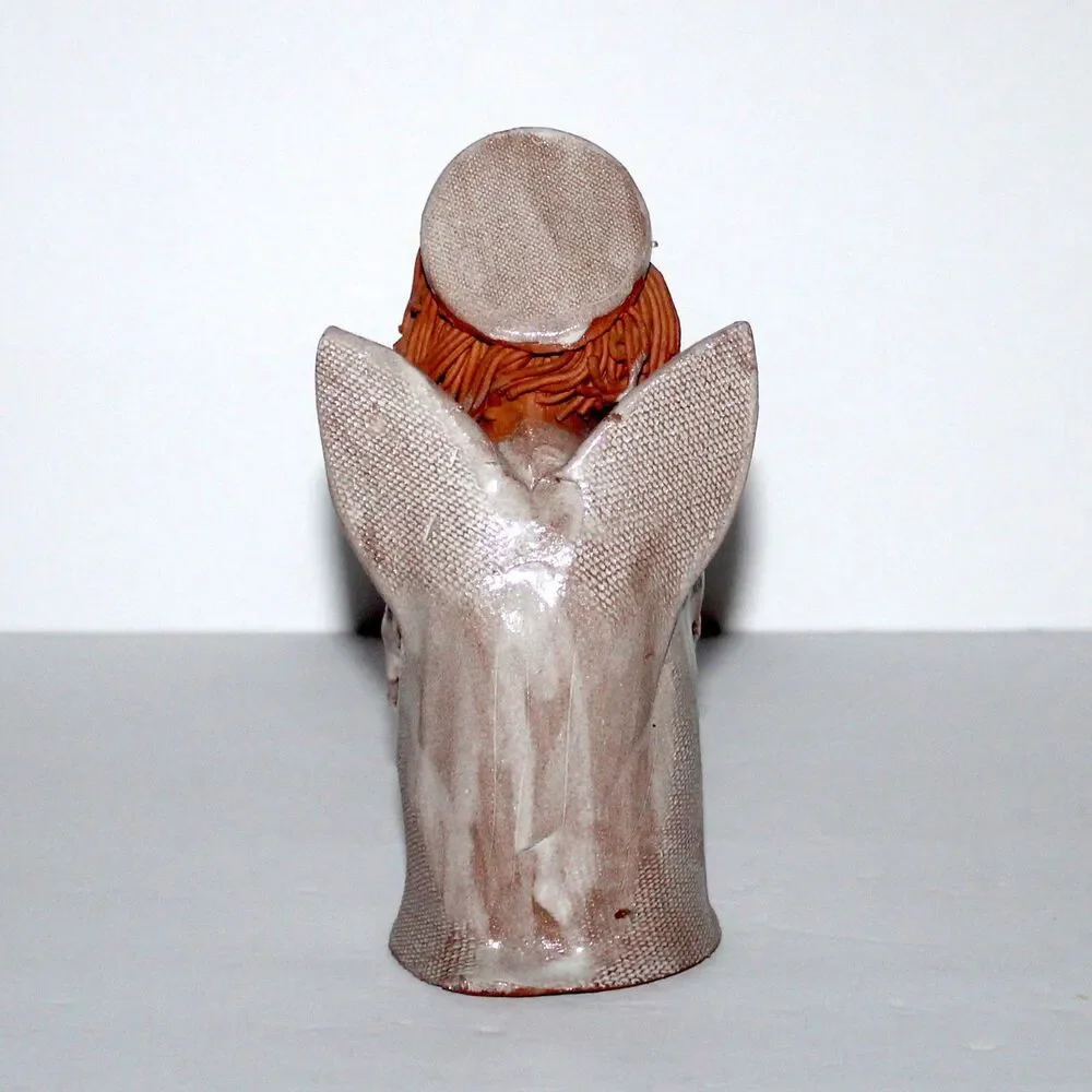 Vintage Clay Pottery Studio Figurine Angel Choir folk art sculpture terracotta